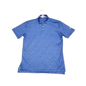 Peter‎ Millar Shirt Mens Medium Blue Summer Comfort Performance Jersey Polo Golf